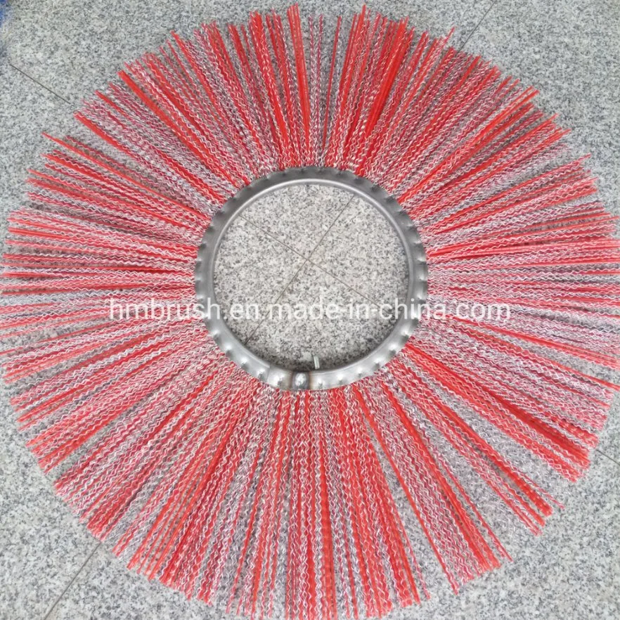 7" 24" Poly and Wire Flat Ring Wafer Brush