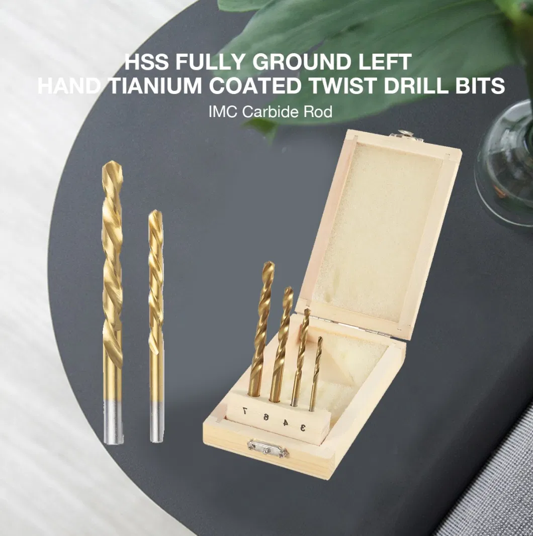 HSS Fully Ground Left Hand Titanium Coated Twist Drill Bits