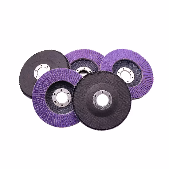 アングル グラインダー用の良好な放熱性を備えた 5 インチ 80# 輸入パープル セラミック フラップ ディスク